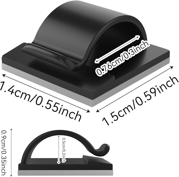 LinkDocs 30 Pieces Adhesive Cable Clips Wire Clips Cable Wire Management Wire - Image 4