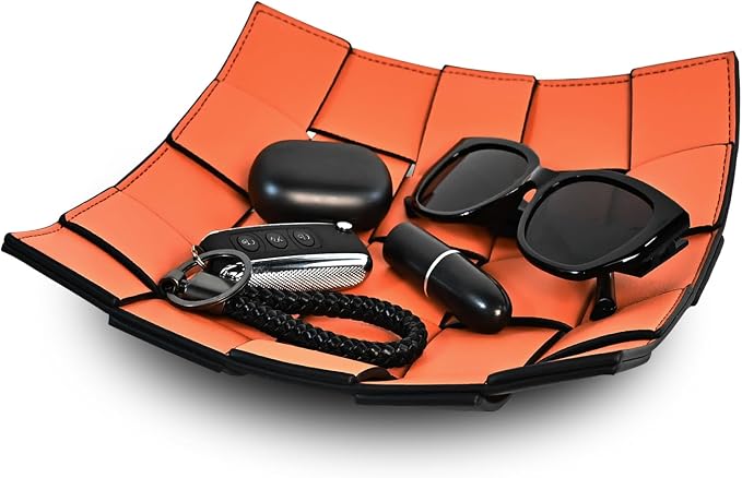 MSJGA Valet Tray PU Leather Key Holder Bowl by MSJGA