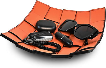 MSJGA Valet Tray PU Leather Key Holder Bowl by MSJGA