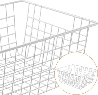 3 Pack Freezer White Wire Baskets - Image 4