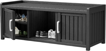 Storage Bench - Waterproof Resin Shoe Bench - Indoor & Outdoor Use by Outdoorchairs