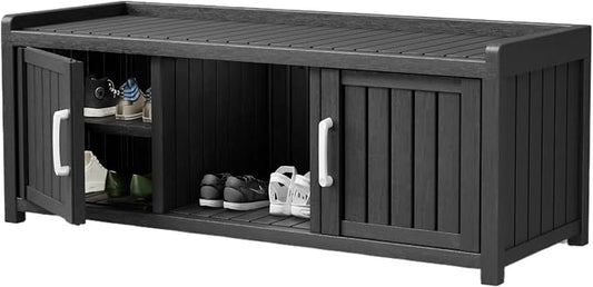 Storage Bench - Waterproof Resin Shoe Bench - Indoor & Outdoor Use by Outdoorchairs