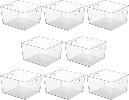 mDesign Large Modern Stackable Plastic Storage Organizer Bin Basket - Image 7