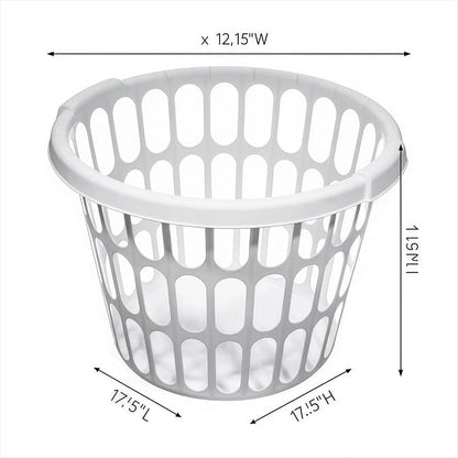 10-Pack Round White Plastic Laundry Basket, Suitable - Image 2