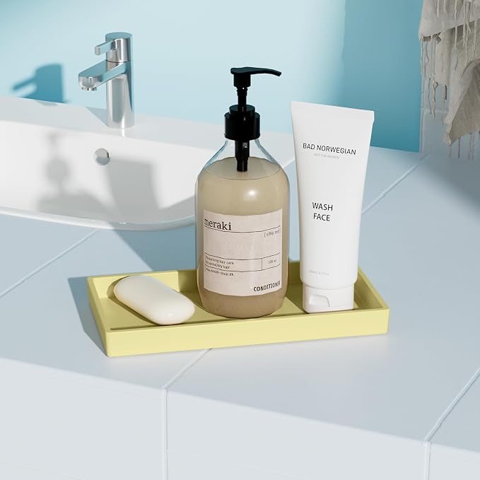 Vanity and Bathroom Tray, 7.7" ABS Countertop Organizer, Waterproof Vanity Tray - Image 3