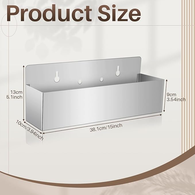 Tanlade 2 Pieces 15 Inch Single Speed Rail Stainless Steel Liquor Bottle Holder - Image 2