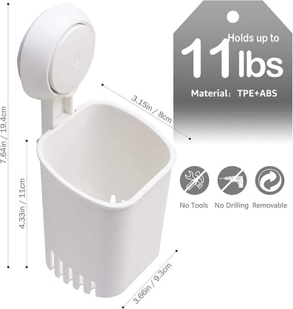 LEVERLOC Powerful Suction Cup Toothbrush Holder, Drill-Free Wall Shower Holder - Image 3