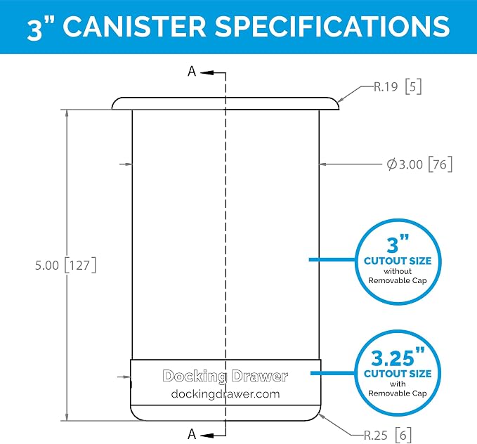 Docking Drawer 3" Stainless Steel Canister - Image 6