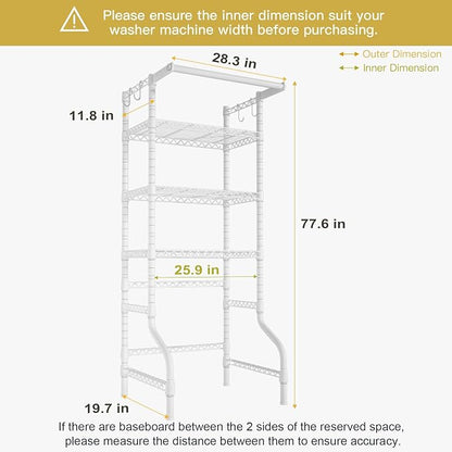 Ulif U11 Mini Over Washer and Dryer Shelves, 3 Tiers Laundry Room Storage and - Image 3
