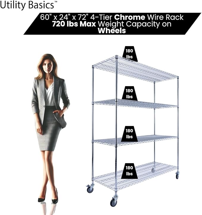 NSF Commercial 4-Tier Wire Shelving - Image 4