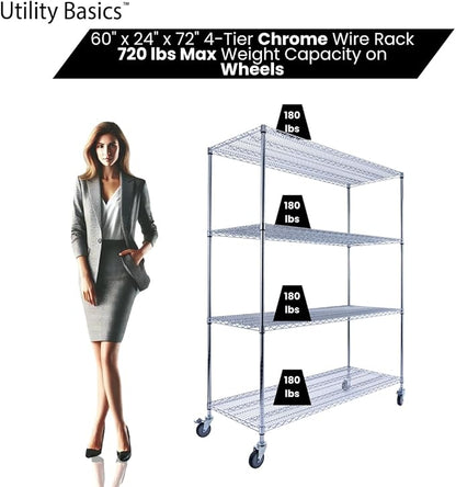 NSF Commercial 4-Tier Wire Shelving - Image 4