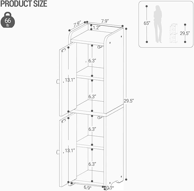 Hzuaneri Bathroom Storage Cabinet, Small Corner Floor Cabinet - Image 2