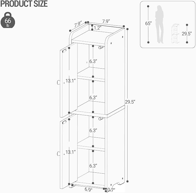 Hzuaneri Bathroom Storage Cabinet, Small Corner Floor Cabinet - Image 2