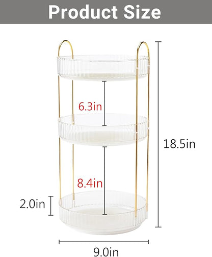 360 Rotating Makeup Organizer, 3 Tier Large Capacity Make Up Organizers and - Image 2