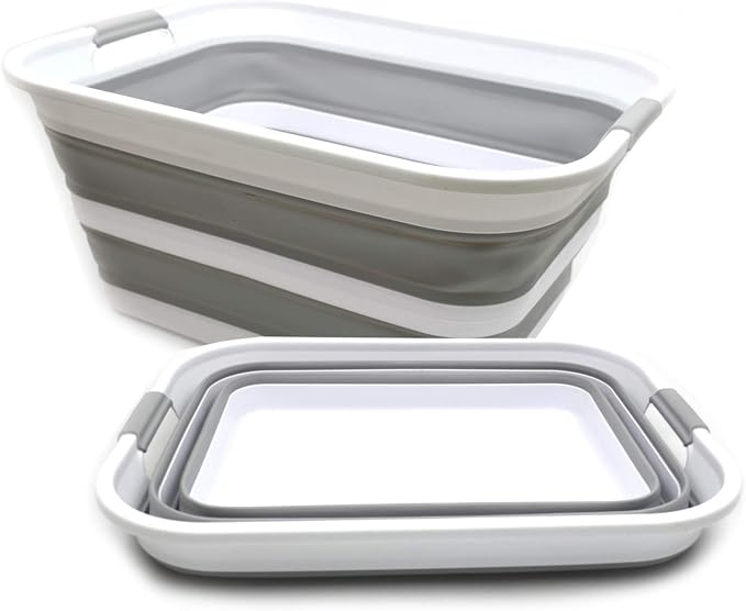 SAMMART 42L Set of 2 Collapsible Plastic Laundry Basket - Image 5