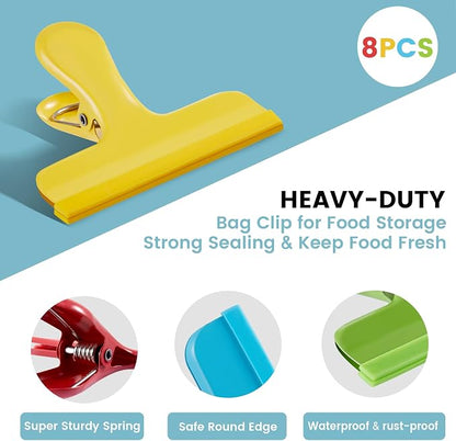 HOUSE AGAIN 8 Pack Stainless Steel Chip Bag Clips Covered - Image 4