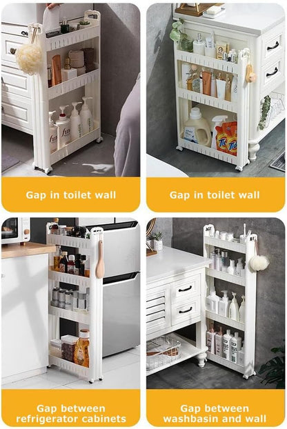 3.54 Slim Storage Cart Durable Bathroom Organizer Slide Out Storage Cart - Image 3