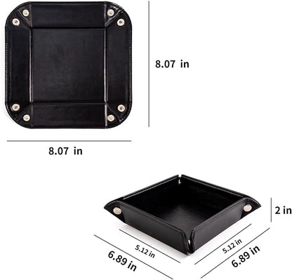 PU Leather Valet Tray for Mens and Women Catchall Tray for Keys, Jewelry Small - Image 2