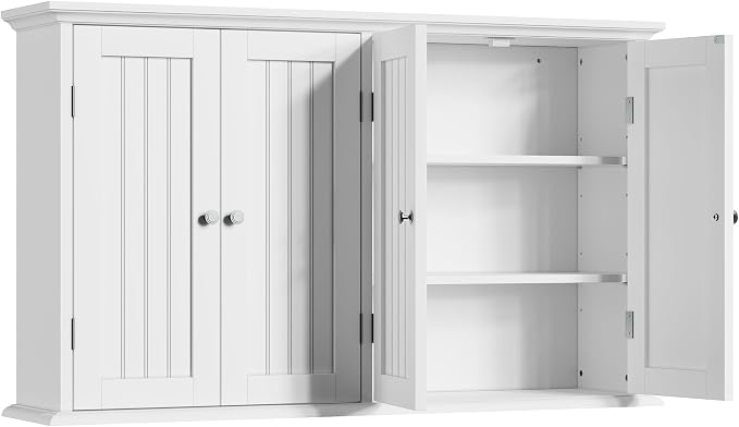 ChooChoo Laundry Cabinet with 4 Doors and Adjustable Shelves | 9.06"D x 40.9"W - Image 7