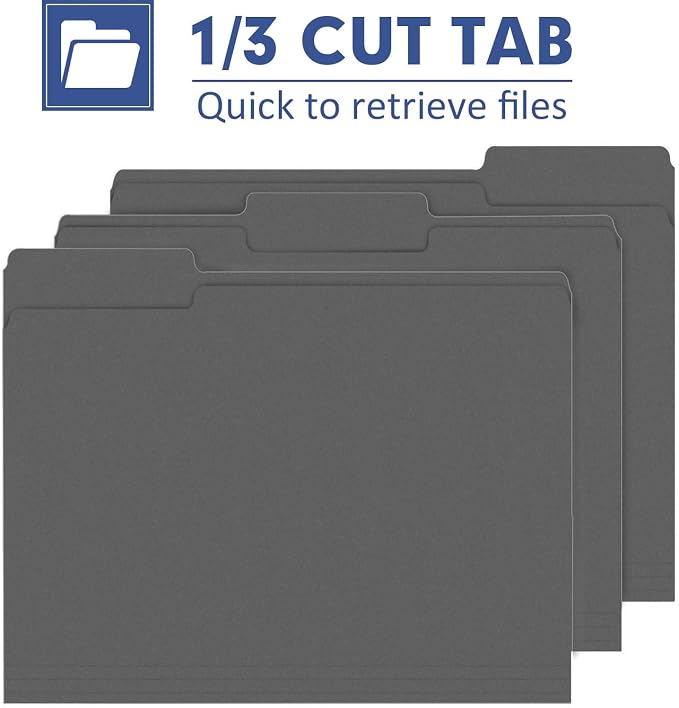 File Folder, PANDRI 120 Pack File Folder, 1/3 Cut Tab, Letter Size, Filing - Image 3