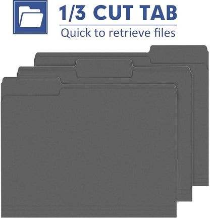 File Folder, PANDRI 120 Pack File Folder, 1/3 Cut Tab, Letter Size, Filing - Image 3