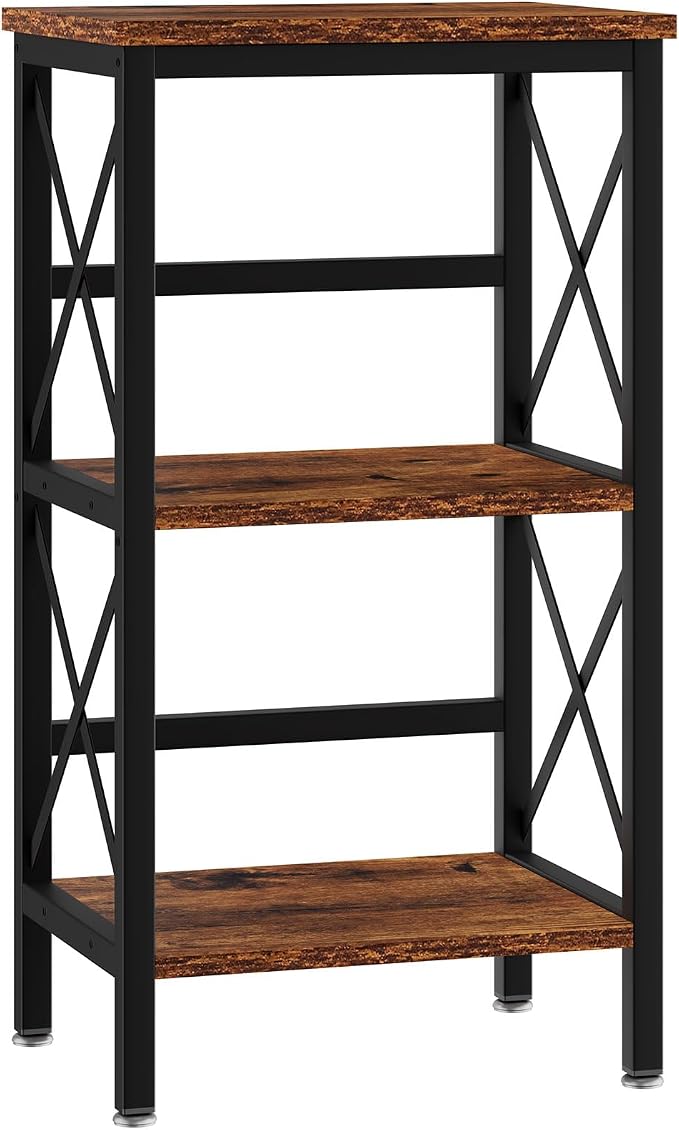 YMYNY 3 Tiers Bookcase, Industrial Metal Bookshelf - Image 8