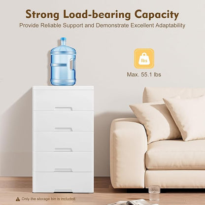 Plastic Drawers Dresser Storage Cabinet 5 Drawer Stackable Vertical Clothes - Image 4