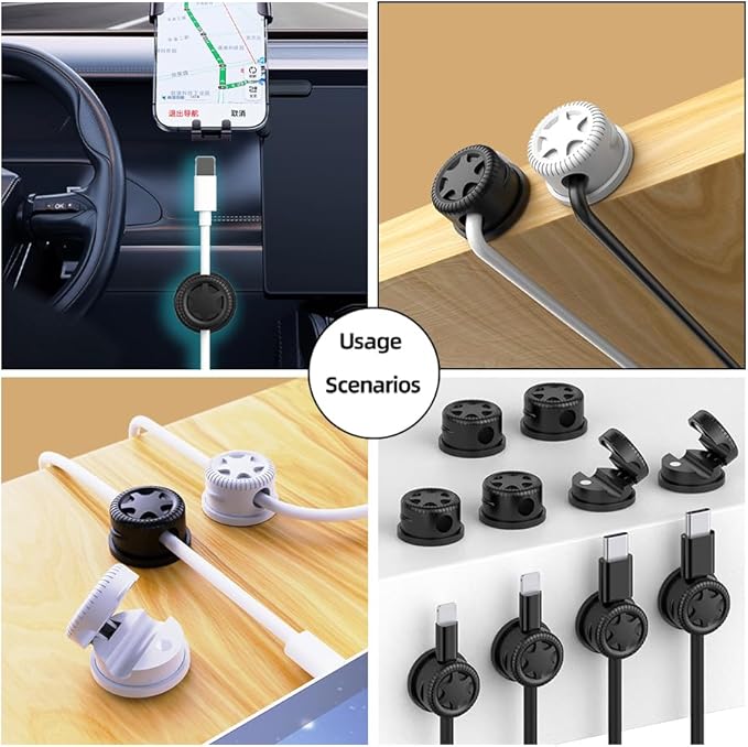 11PCS Cable Management Cord Holder Organizer, Magnetic Cable Clips Adhesive - Image 3