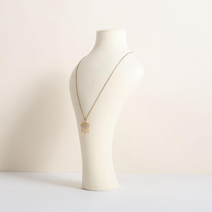 GemeShou Beige necklace hanger jewelry organizer, Velvet jewelry display stand by GemeShou