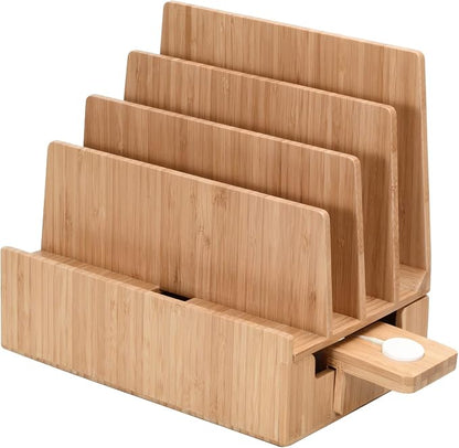 MobileVision Slim Bamboo Charging Station & Compatible Adapter - Image 2