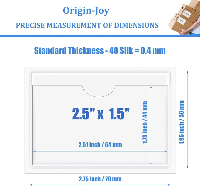 Origin-Joy 25 PCS Self-Adhesive Index Label Pockets - Image 2