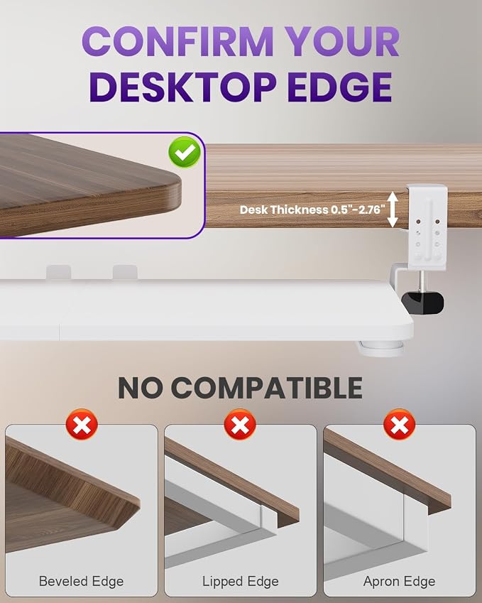Ergonomic Mouse & Keyboard Tray Under Desk, Pull Out - Image 7