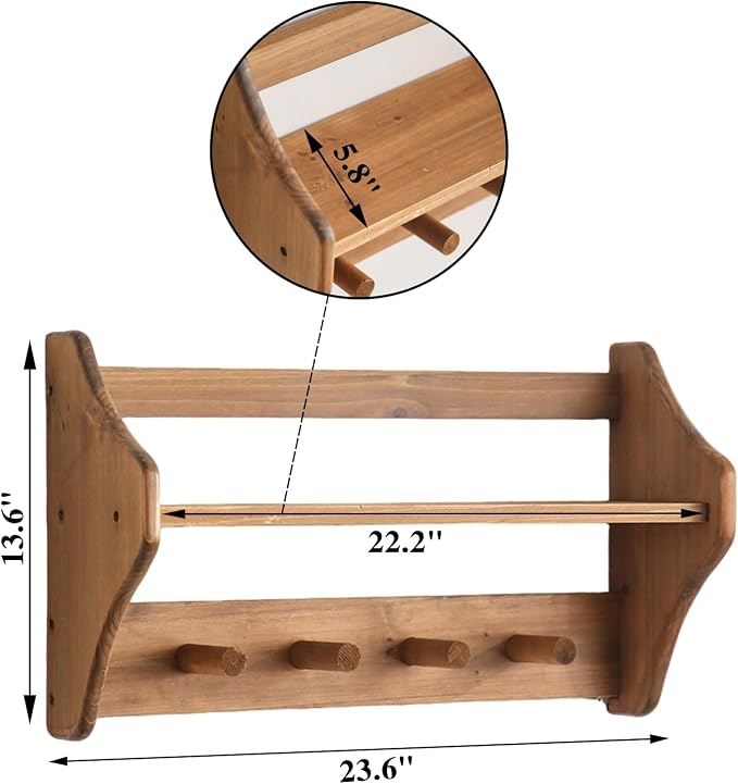 100% Solid Wood Wall Hooks - Image 3