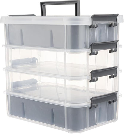 CraftGenes Craft Organizers and Storage, 4-Tier 10 Qt Box, 2 Trays, Scrapbook by CraftGenesTools