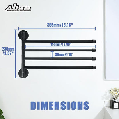 Alise Swivel Towel Rack, Folding 4 Arms Hand Towel Bars Towel Hanger - Image 6