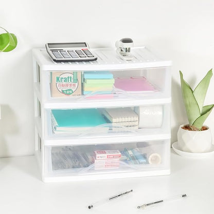 BYCY Plastic Stackable Storage 3 Drawers, Easily Assemble - Image 2