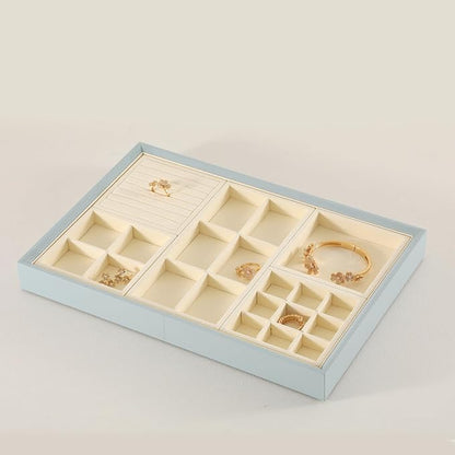 Dark Blue Jewelry Display Tray Ring Necklace Earring Bangle Organizer - Image 3