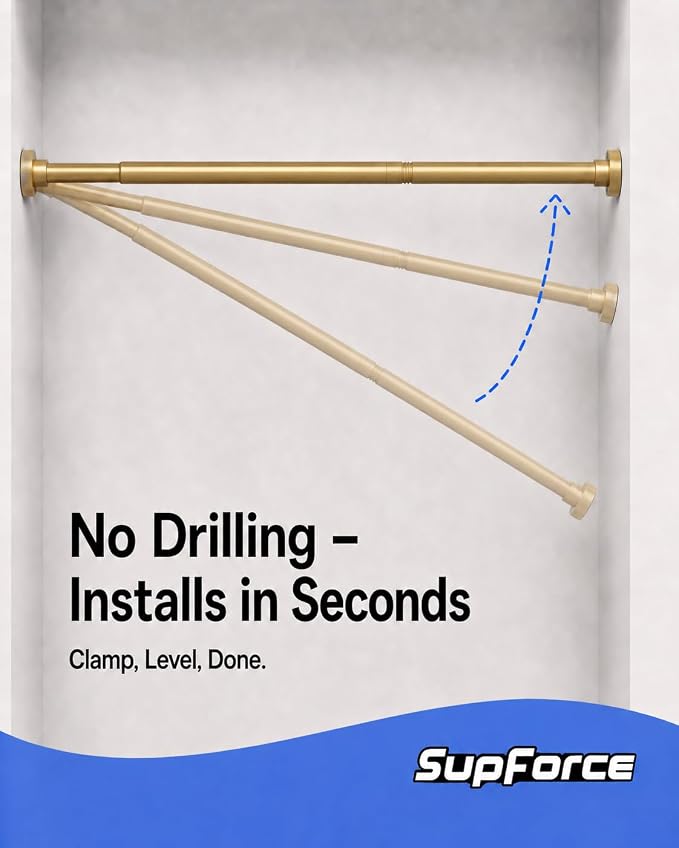 Closet Rod, No Drill Tension Closet Rod - Image 4