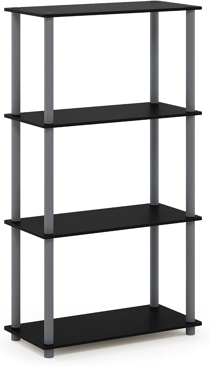 Furinno TURN-N-TUBE Storage Shelves, 4-Tier Toolless Book Shelf, Corner Shelf - Image 8