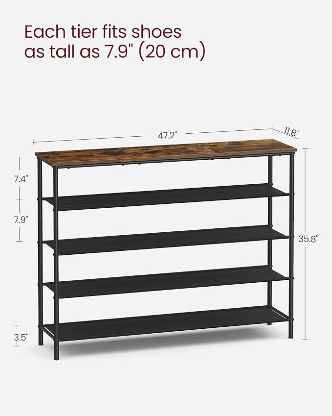 VASAGLE Shoe Rack, 5-Tier Shoe Storage Organizer - Image 3