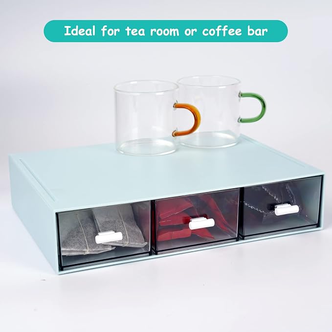 Desktop Organiser with 5 Drawers, Stackable Plastic Storage Box on Desk - Image 8