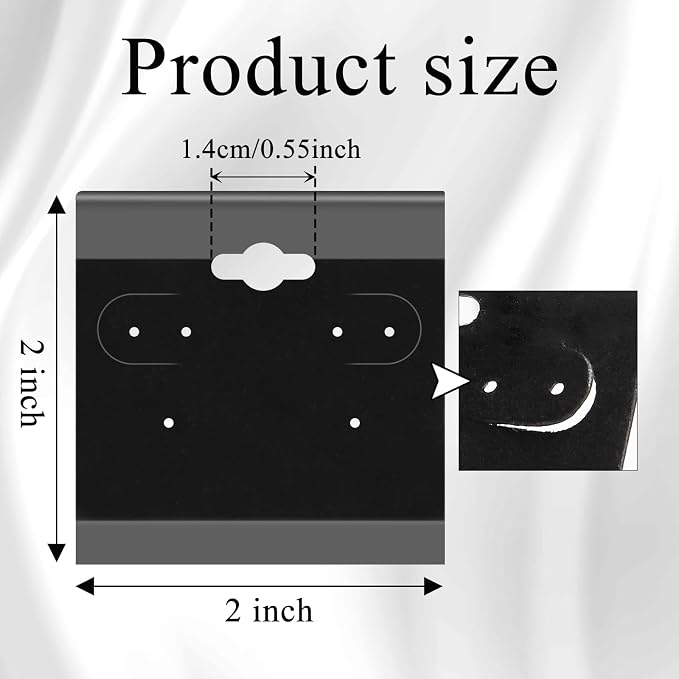 200 Pieces Black Earring Card Holders Velvet Hanging Jewelry Display Cards - Image 6