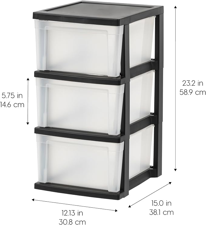 IRIS USA 3-Drawer Slim Narrow Storage Organizer, school essentials, beauty items - Image 3