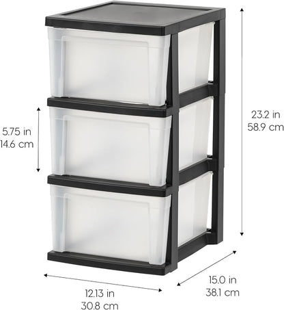 IRIS USA 3-Drawer Slim Narrow Storage Organizer, school essentials, beauty items - Image 3
