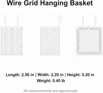 Wire Grid Hanging Basket, Iron Wall Mount Organizer - Image 7