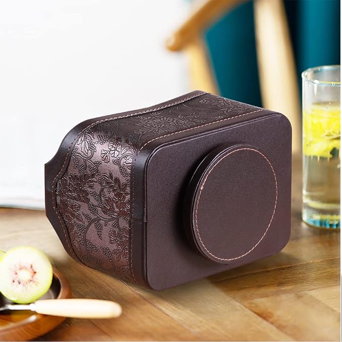 360° Rotating Remote Control Holder, PU Leather TV Remote Caddy Organizer - Image 4