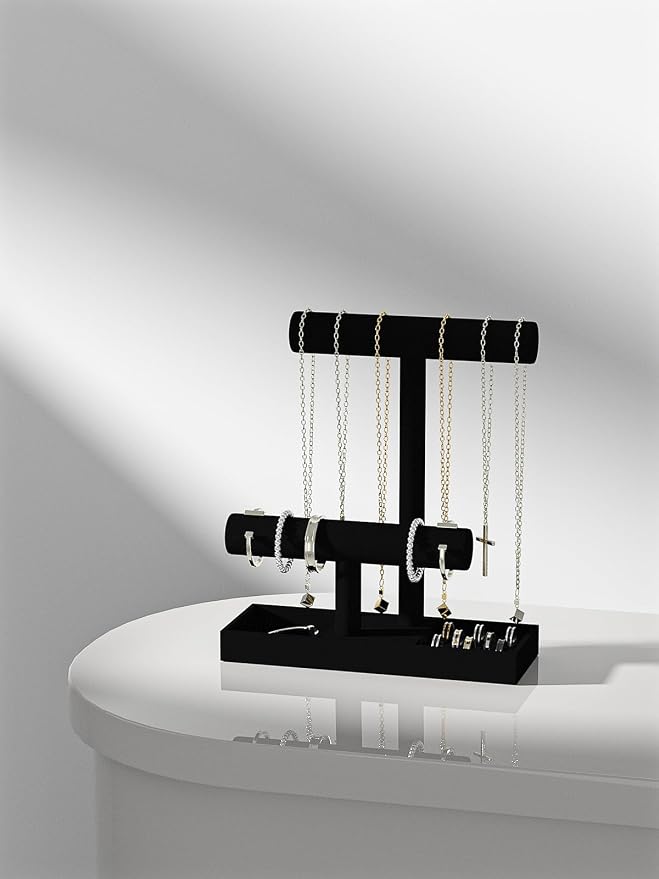 Bracelet and Necklace Holder, Velvet Jewelry Necklace Display Organizer Stand - Image 5