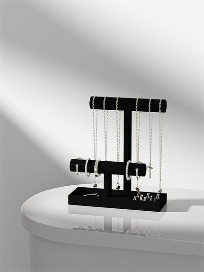 Bracelet and Necklace Holder, Velvet Jewelry Necklace Display Organizer Stand - Image 5