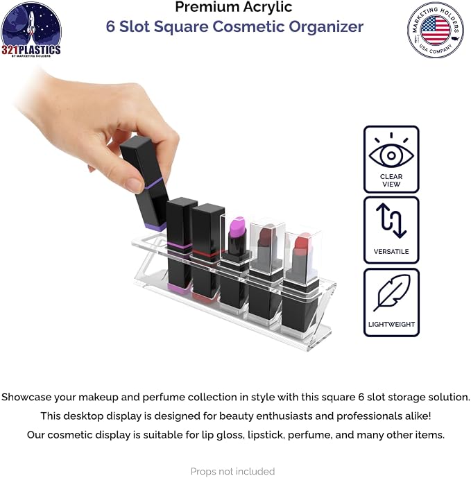 Marketing Holders 2 Pack Clear Acrylic Lip Balm Holder Freestanding Display - Image 2