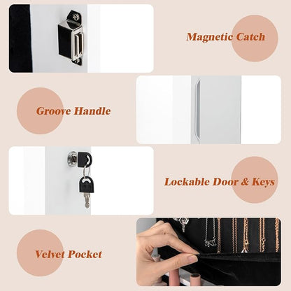 Giantex Jewelry Armoire Wall Door Mounted, Lockable Jewelry Cabinet - Image 8